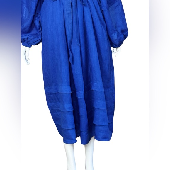 Banana Republic Royal Blue Midi Ramie Long Sleeve Dress Size XL - Picture 12 of 12